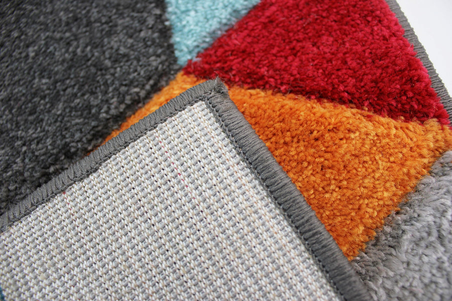 Teppich Geometrisch-Bunt-Design - handgeschnitzt MEON TOM_Rechteckig_