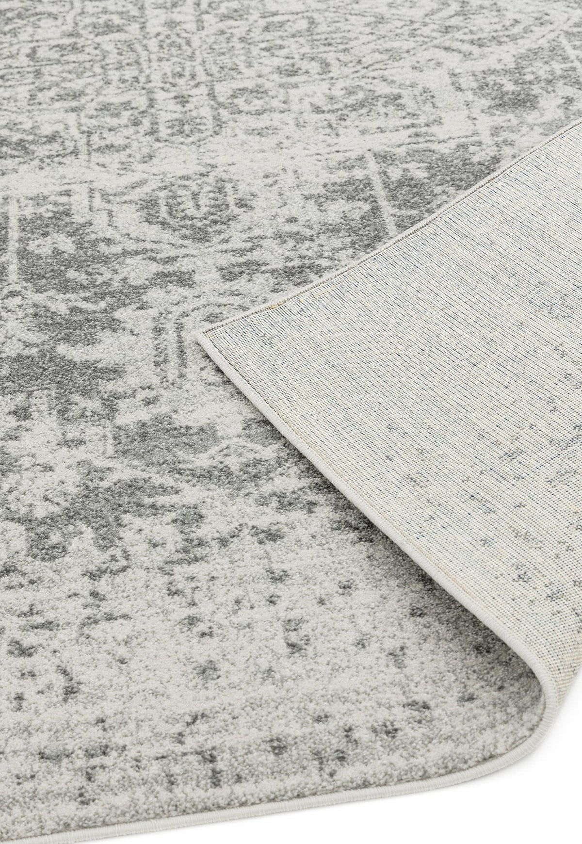 Kurzflorteppich - Orientalisches Muster - Silbergrau - 9mm Florhöhe - Weich und komfortabel - Kadima Design_