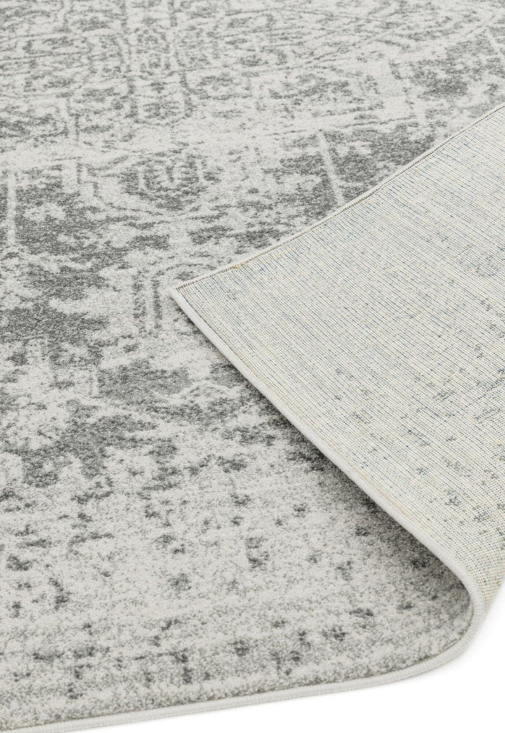 Kurzflorteppich - Orientalisches Muster - Silbergrau - 9mm Florhöhe - Weich und komfortabel - Kadima Design_
