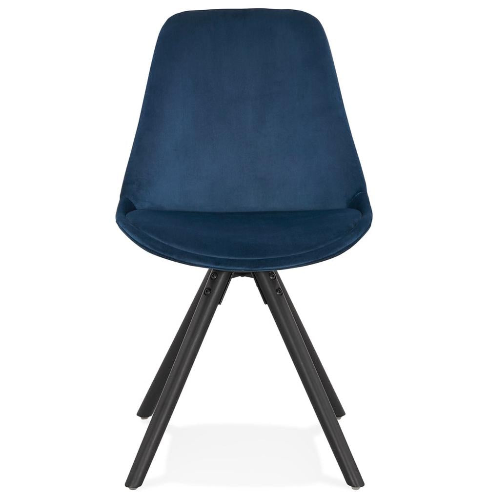 Eleganter Esszimmerstuhl in Blau mit Samtbezug und 3 cm Polsterung - 46 cm Sitzhöhe von Kadima Design_