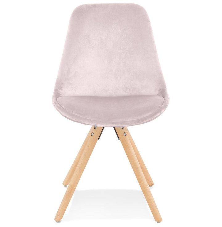 Esszimmerstuhl in Rosa - Naturholzbeine mit Samtbezug für weiches Ambiente von Kadima Design_