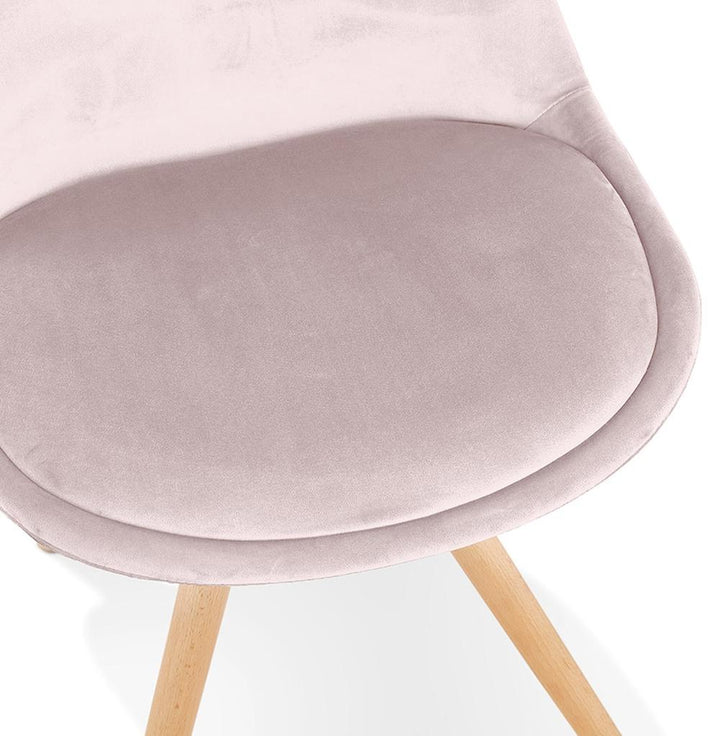Rosa Retrosessel - helle Holzbeine und 44 cm breite Sitzfläche von Kadima Design_