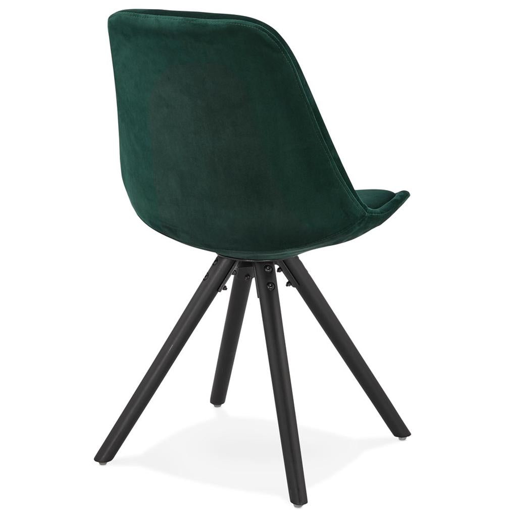 Retro Küchenstuhl mit grünem Samtbezug - 46 cm Sitzhöhe für optimalen Komfort von Kadima Design_