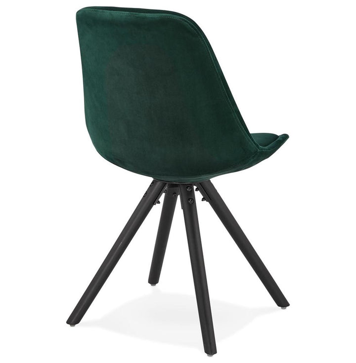 Retro Küchenstuhl mit grünem Samtbezug - 46 cm Sitzhöhe für optimalen Komfort von Kadima Design_