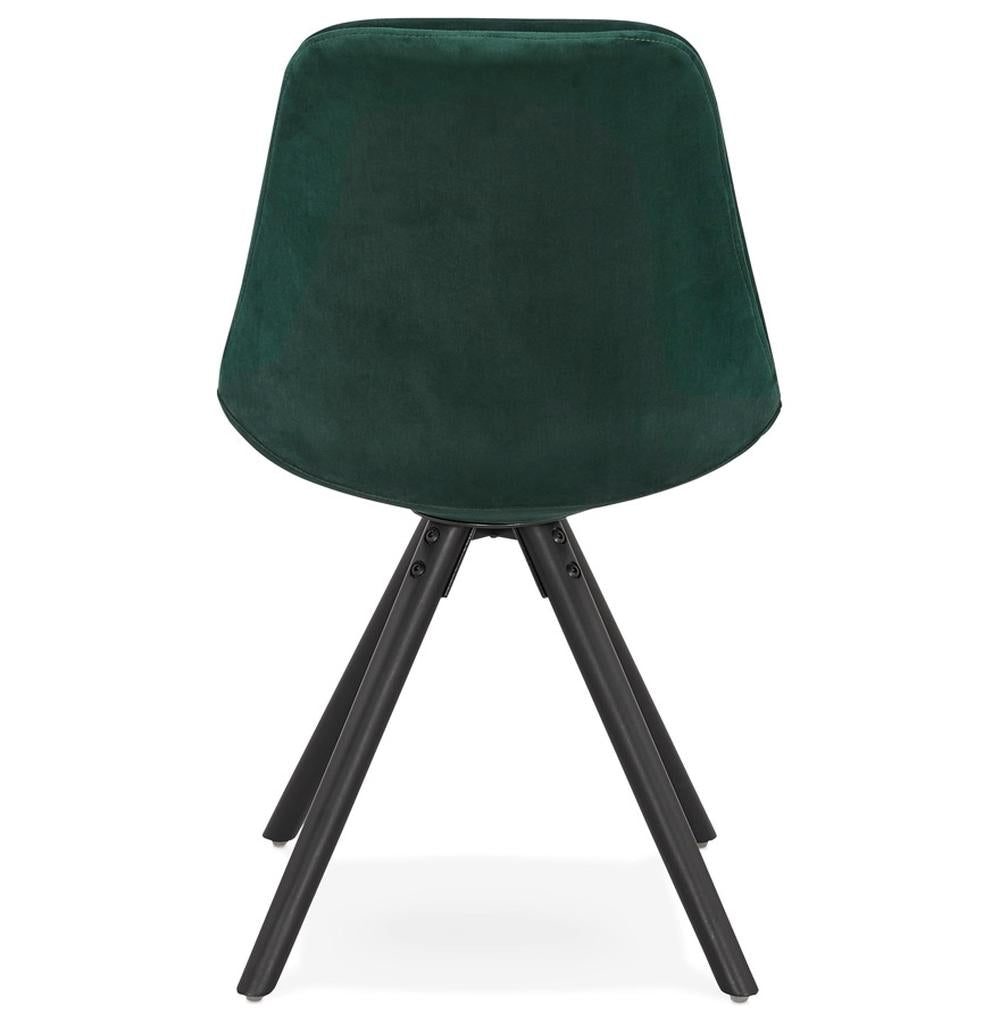 Designer Stuhl in Grün - schwarzes Gestell - 3 cm Polsterung für hohen Sitzkomfort von Kadima Design_