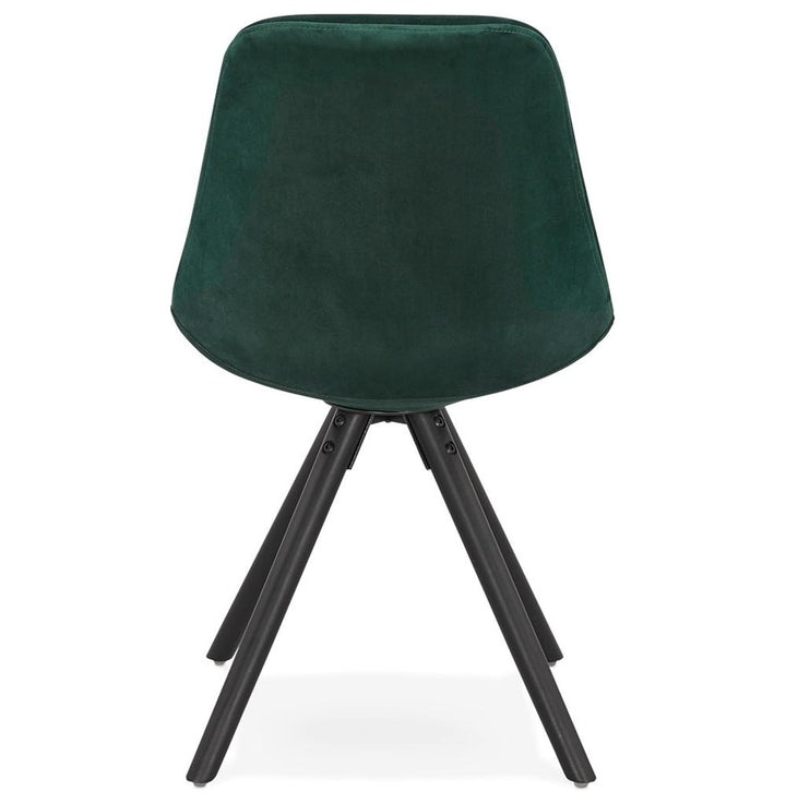 Designer Stuhl in Grün - schwarzes Gestell - 3 cm Polsterung für hohen Sitzkomfort von Kadima Design_
