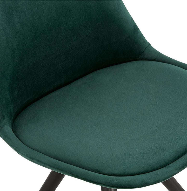 Grüner Vintagestuhl mit schwarzen Beinen - 44 cm breite Sitzfläche von Kadima Design_