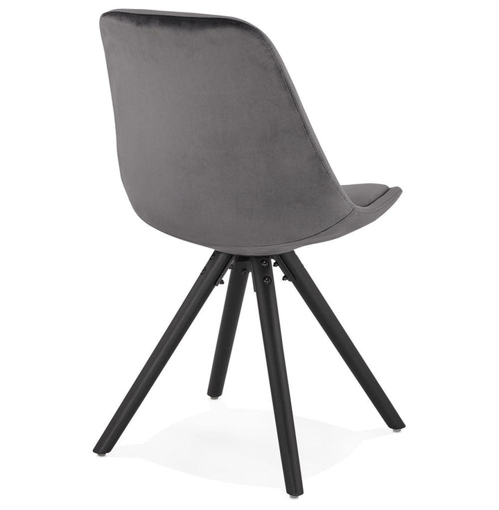 Küchenstuhl in Grau - schwarzes Gestell und hohe Rückenlehne für besten Sitzkomfort von Kadima Design_