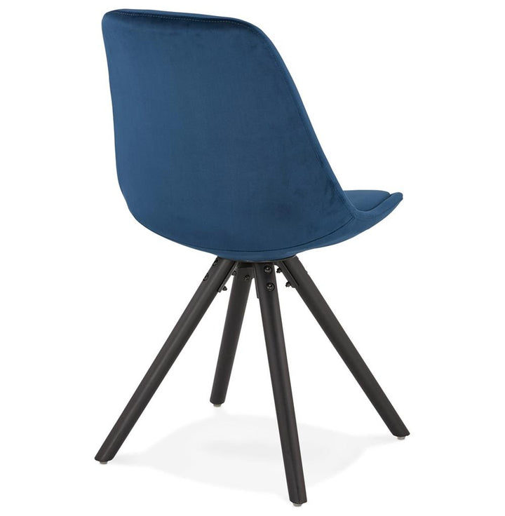 Moderner Küchenstuhl in Benzinblau - gepolsterte Rückenlehne - 100 kg belastbar von Kadima Design_