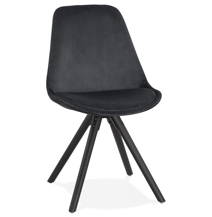 Schwarzer Samtstuhl mit schwarzem Gestell - elegantes Design für moderne Einrichtung von Kadima Design_