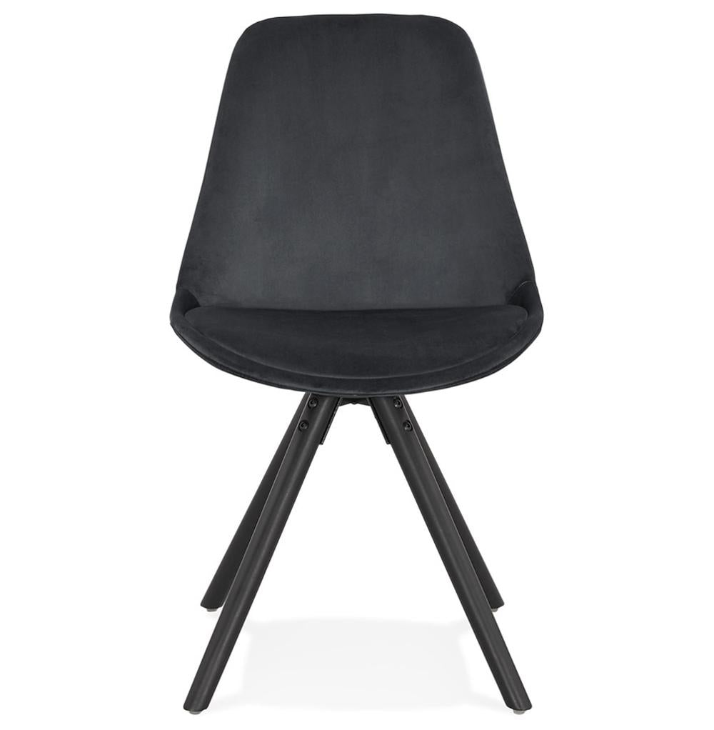 Esszimmerstuhl komplett in Schwarz - Vintage Look mit Samtbezug von Kadima Design_