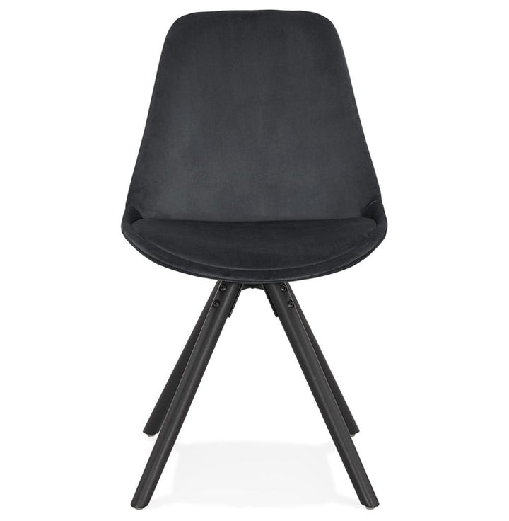 Esszimmerstuhl komplett in Schwarz - Vintage Look mit Samtbezug von Kadima Design_
