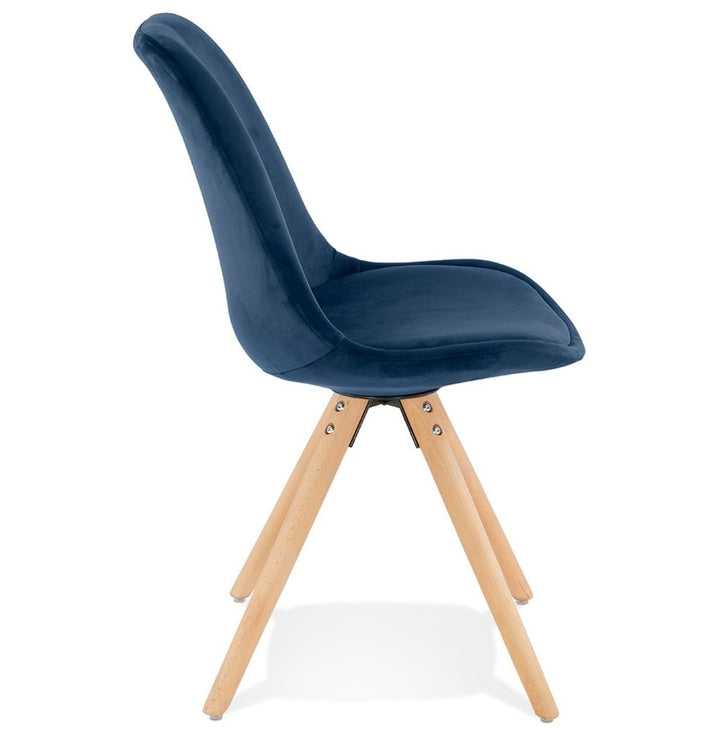 Polsterstuhl Blau - 48x56x84 cm - helle Buchenholzbeine für harmonisches Design von Kadima Design_