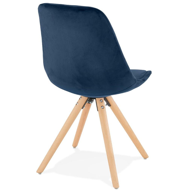 Designer Stuhl mit blauem Samt - 46 cm Sitzhöhe für ergonomisches Sitzen von Kadima Design_