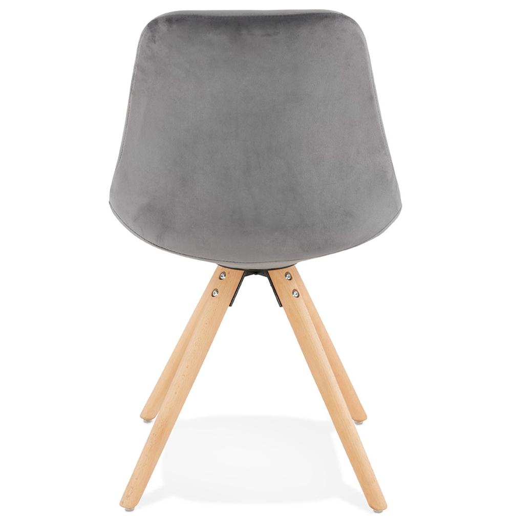 Küchenstuhl in Grau - 3 cm Polsterung mit Naturholzbeinen von Kadima Design_
