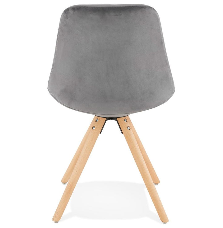 Küchenstuhl in Grau - 3 cm Polsterung mit Naturholzbeinen von Kadima Design_