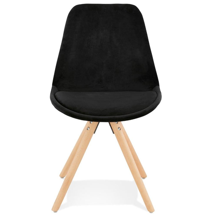 Esszimmerstuhl in Schwarz - Naturholzbeine mit Samtbezug für stilvolles Design von Kadima Design_