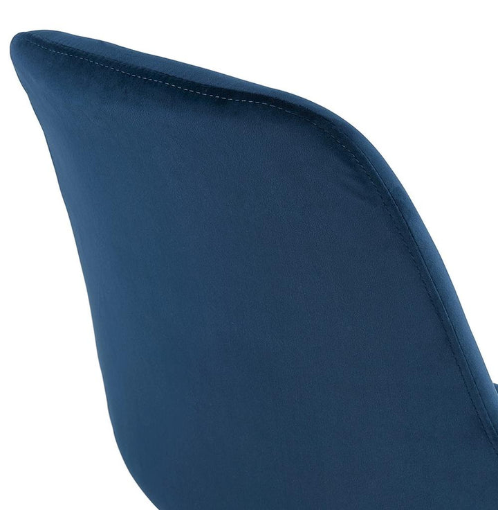 Blauer Retrosessel mit schwarzem Gestell - hohe Rückenlehne für Esszimmer von Kadima Design_