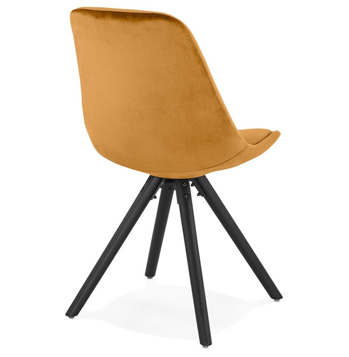 Designer Stuhl mit gelbem Samt - 46 cm Sitzhöhe und schwarze Beine von Kadima Design_