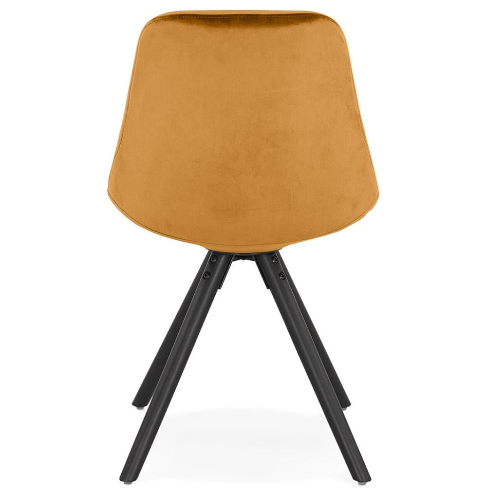 Küchenstuhl in Senfgelb - 3 cm Polsterung mit schwarzem Gestell von Kadima Design_