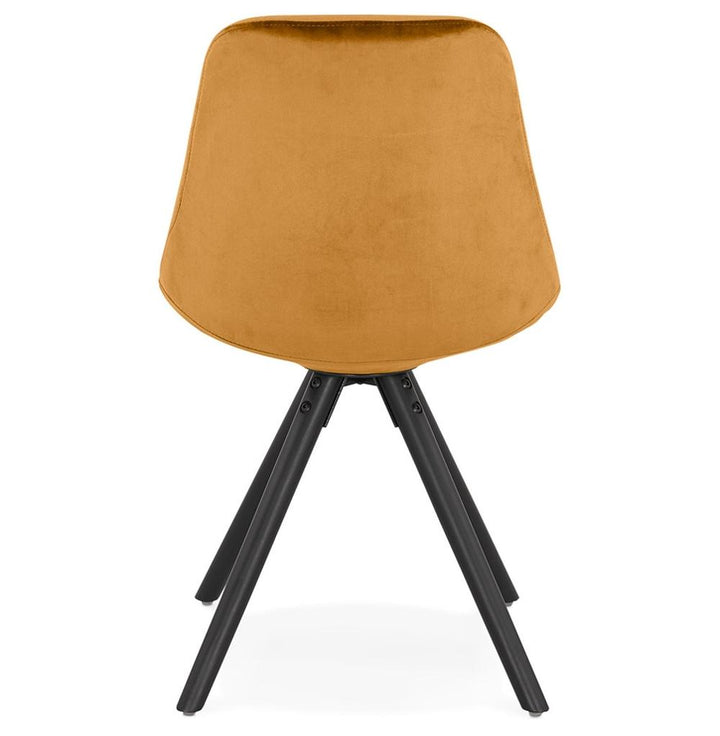 Küchenstuhl in Senfgelb - 3 cm Polsterung mit schwarzem Gestell von Kadima Design_