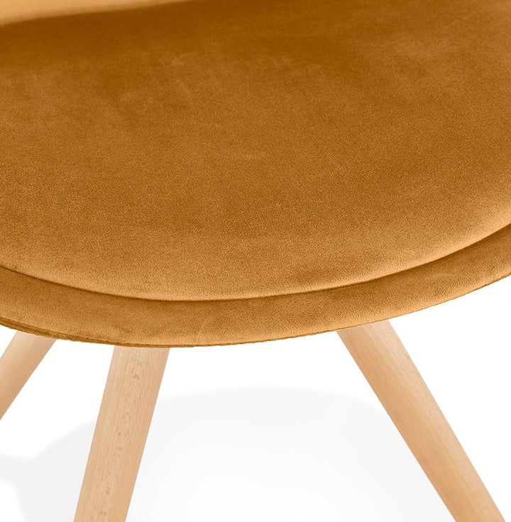 Esszimmerstuhl Senfgelb - skandinavisches Design mit Naturholzgestell von Kadima Design_