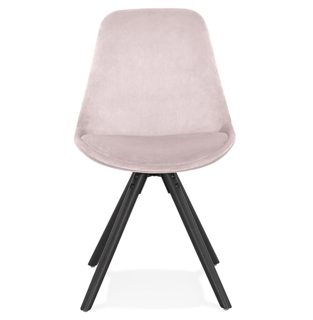 Esszimmerstuhl in Rosa - schwarzes Buchenholzgestell für elegantes Ambiente von Kadima Design_