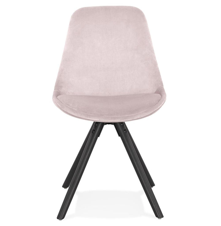Esszimmerstuhl in Rosa - schwarzes Buchenholzgestell für elegantes Ambiente von Kadima Design_