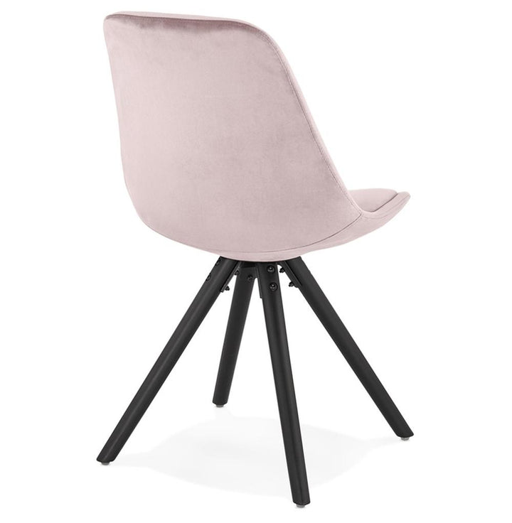 Designer Stuhl mit rosa Samt - 46 cm Sitzhöhe und schwarze Beine von Kadima Design_