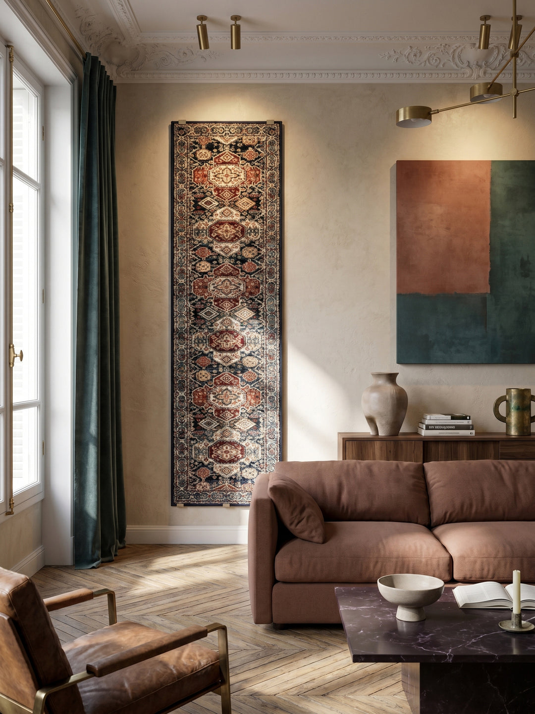Teppich Blau als Wandteppich_