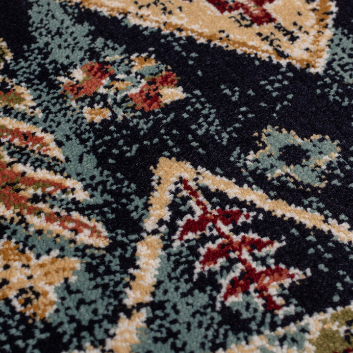 Teppich Kurzflor Vintage Geometrisch - Wohnzimmer_Multicolor-Blau_Rechteckig_