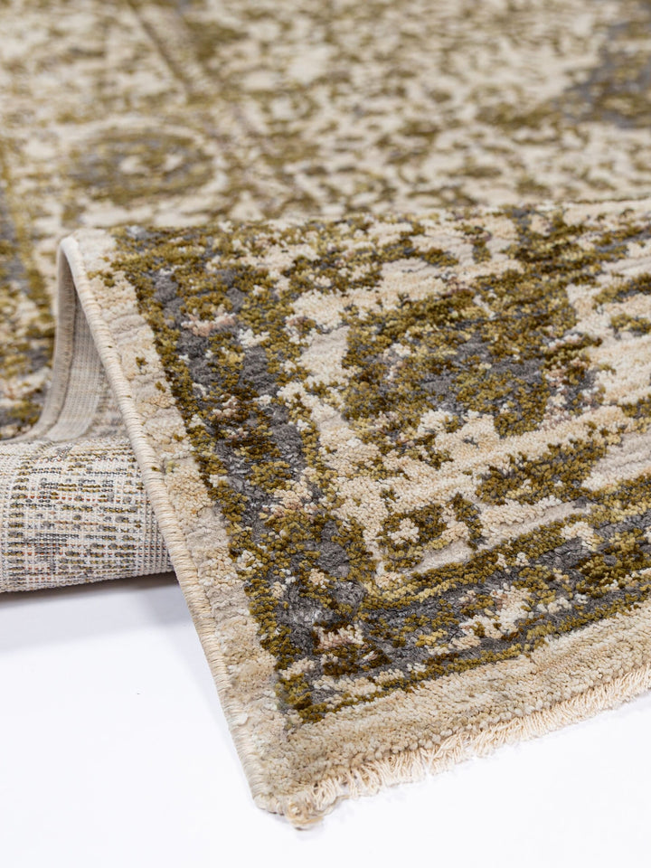 Teppich Erdtöne-Grün rechteckig POLYESTER Einrichtung Wohnidee Bodenbelag ADUR_