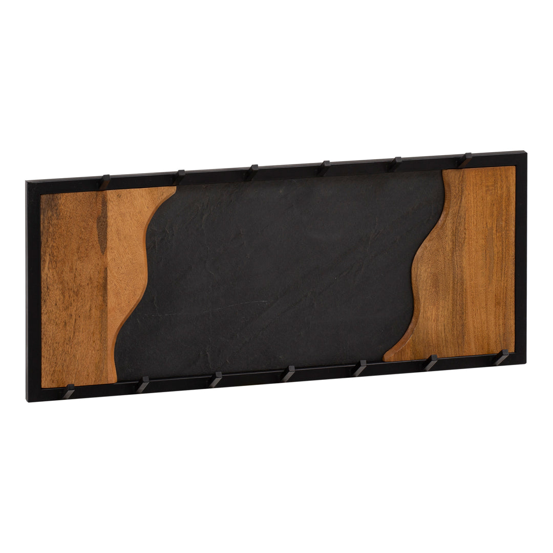 Wandgarderobe Mango Massivholz Steinoptik Modern 80x36x6 cm mit Wellenmuster