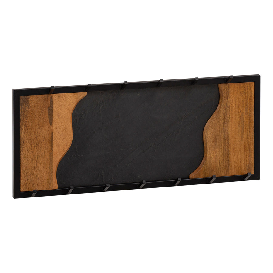 Wandgarderobe Mango Massivholz Steinoptik Modern 80x36x6 cm mit Wellenmuster