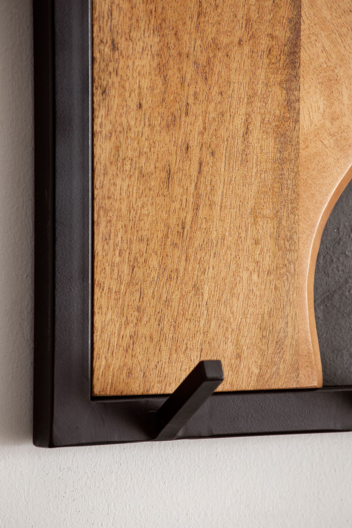 Wandgarderobe Mango Massivholz Steinoptik Modern 80x36x6 cm mit Wellenmuster
