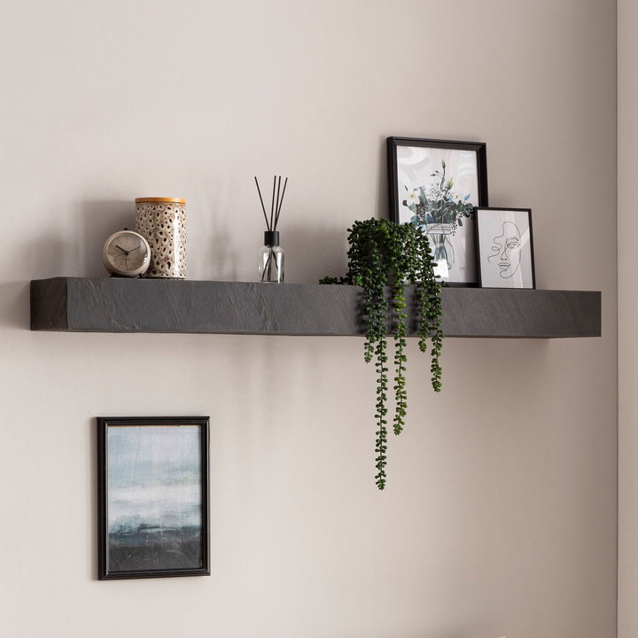 Wandregal Mango Massivholz Steinoptik Rechteckig Modern