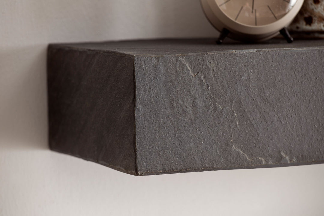Wandregal Mango Massivholz Steinoptik Rechteckig Modern