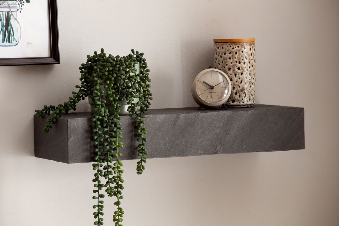 Wandregal Mango Massivholz Steinoptik Rechteckig Modern