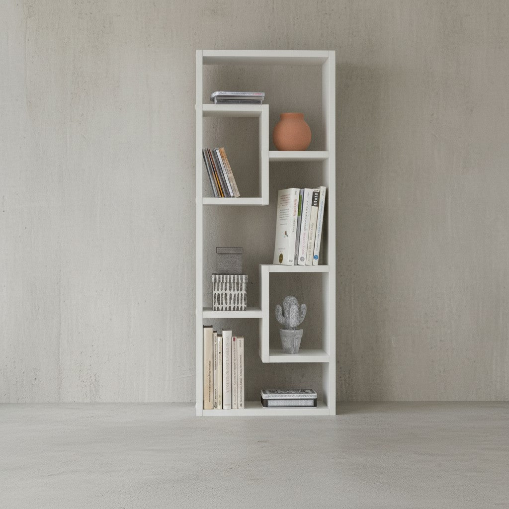 Wandregal ITTER_ Modernes Design_ Vielseitige Verwendung_ Spanplattenmaterial_ Verschiedene Farboptionen - KADIMA DESIGN_Farbe_ Weiß_ Größe_ 36x15x90 cm_