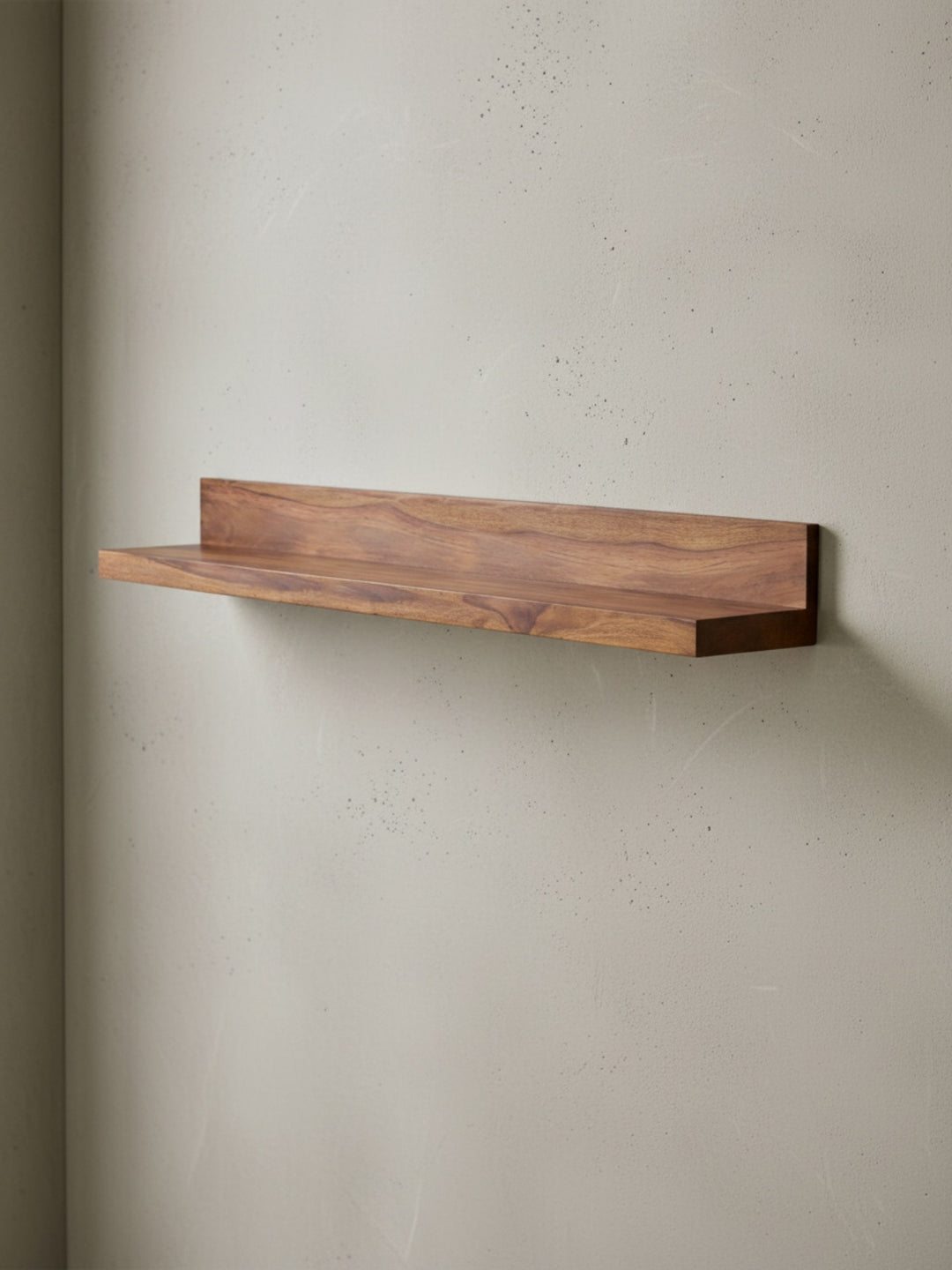 Wandregal Wood aus Massivholz Sheesham_ 140 cm_ nachhaltig_ starke Auflagefläche_ ideal für Wohnräume und Flure_ handgefertigt - KADIMA DESIGN_Größe_ 140x24x17 cm_