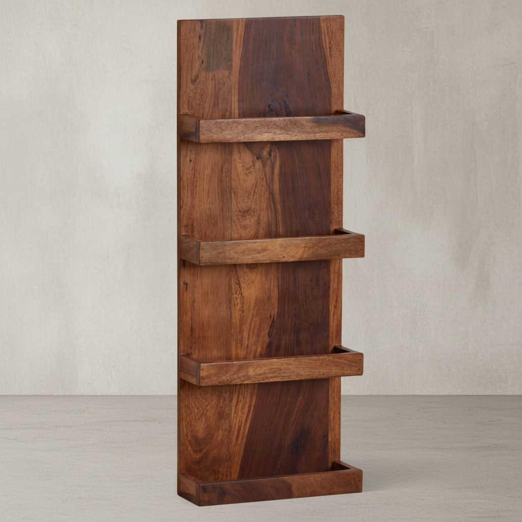 Sheesham Massivholz Wandregal_ Nachhaltiges_ handgefertigtes Regal - KADIMA DESIGN_Größe_ 30x10x80 cm_