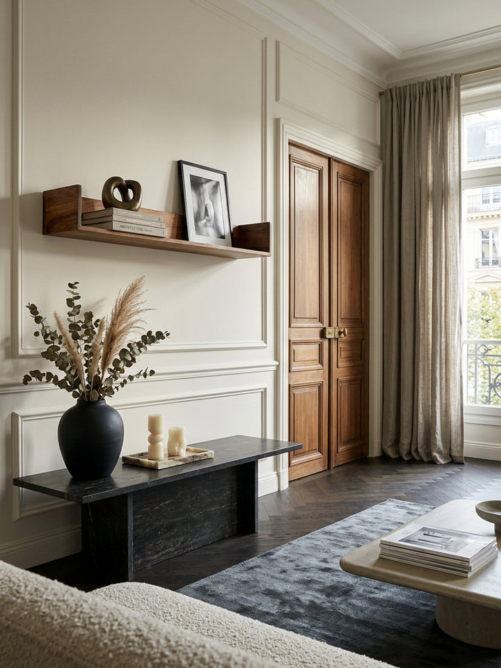 Modernes Sheesham-Massivholz Wandregal_ Stilvolle Aufbewahrung - KADIMA DESIGN_Größe_ 120x20x15 cm_