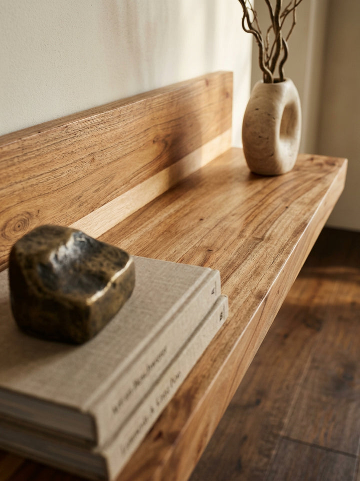 Wandregal NAKO Massivholz_ Flexibles Landhaus-Design_ verschiedene Größen_ pflegeleicht - KADIMA DESIGN_Farbe_ Beige_ Größe_ 80x23x17 cm_