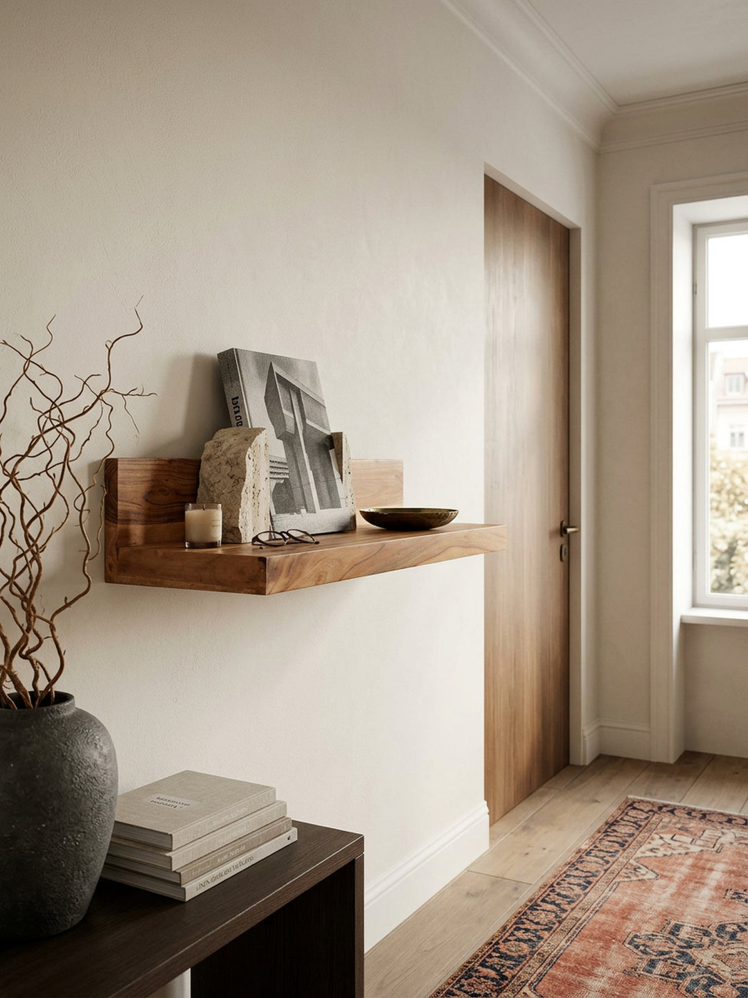 Wandregal NAKO Massivholz_ Flexibles Landhaus-Design_ verschiedene Größen_ pflegeleicht - KADIMA DESIGN_Farbe_ Beige_ Größe_ 80x23x17 cm_