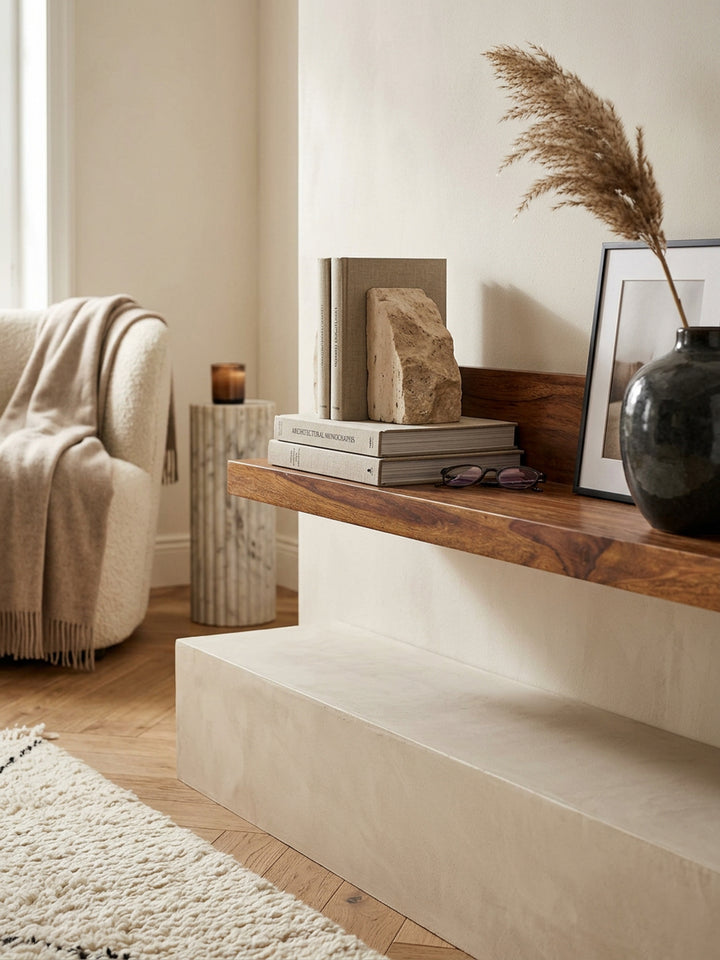 Wandregal NAKO Massivholz_ Flexibles Landhaus-Design_ verschiedene Größen_ pflegeleicht - KADIMA DESIGN_Farbe_ Braun_ Größe_ 110x24x17 cm_