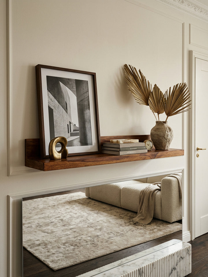 Wandregal NAKO Massivholz_ Flexibles Landhaus-Design_ verschiedene Größen_ pflegeleicht - KADIMA DESIGN_Farbe_ Braun_ Größe_ 110x24x17 cm_