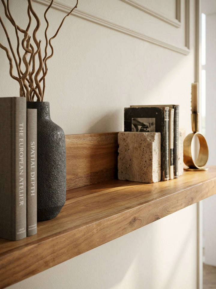 Wandregal NAKO Massivholz_ Flexibles Landhaus-Design_ verschiedene Größen_ pflegeleicht - KADIMA DESIGN_Farbe_ Beige_ Größe_ 110x24x17 cm_