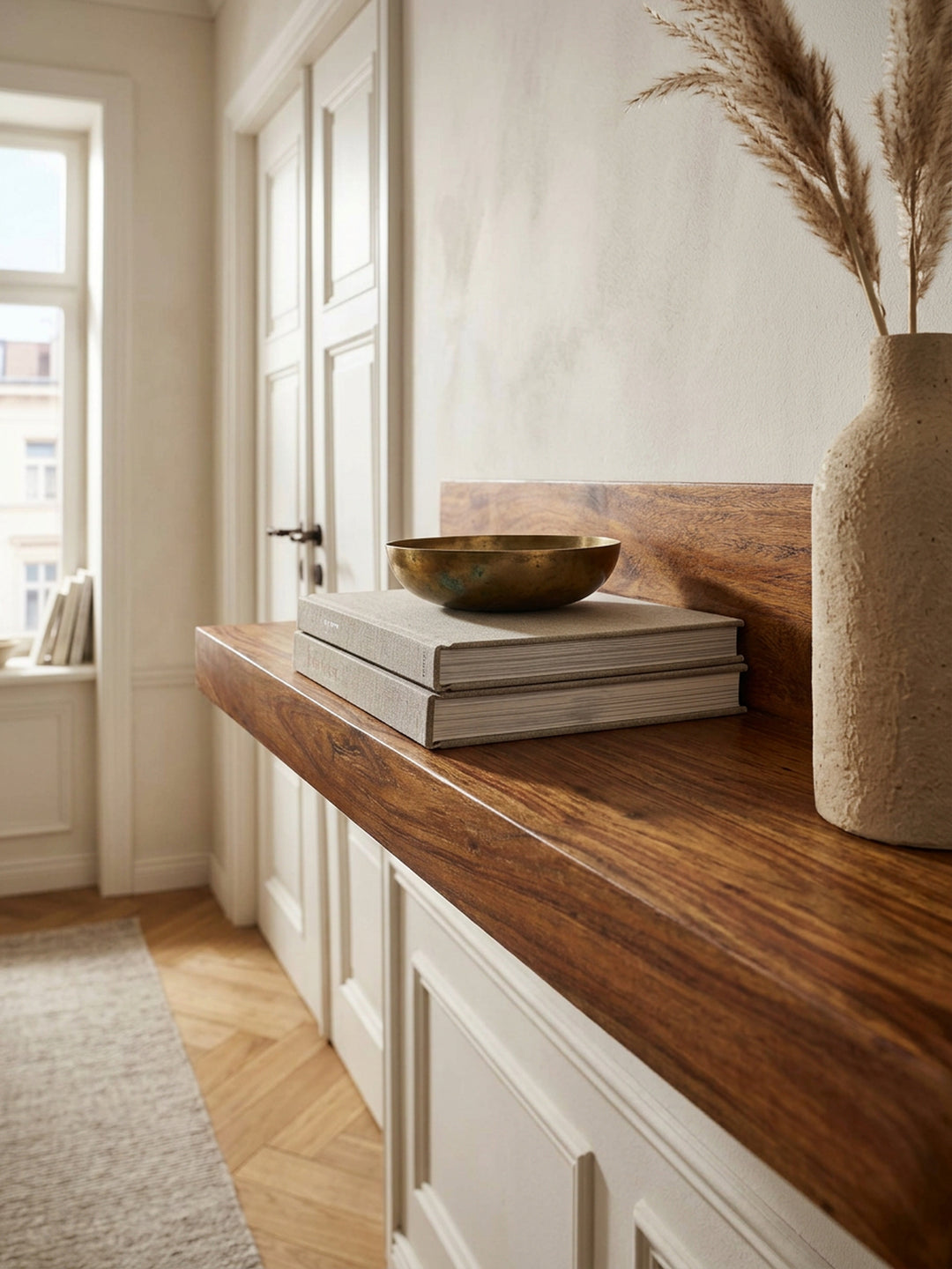 Wandregal NAKO Massivholz_ Flexibles Landhaus-Design_ verschiedene Größen_ pflegeleicht - KADIMA DESIGN_Farbe_ Braun_ Größe_ 60x23x17 cm_