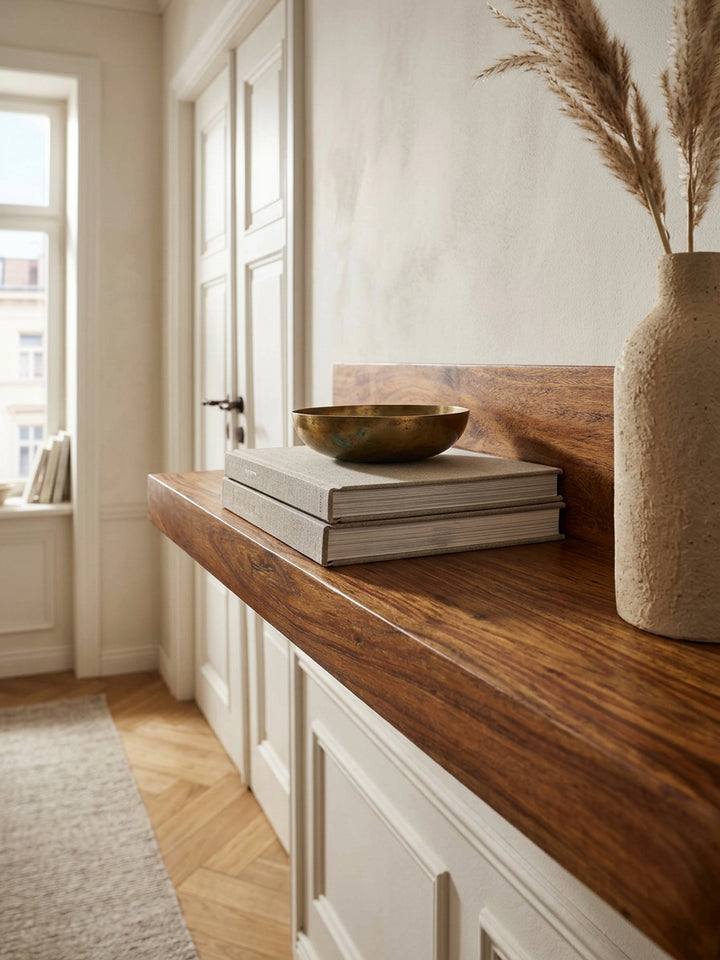 Wandregal NAKO Massivholz_ Flexibles Landhaus-Design_ verschiedene Größen_ pflegeleicht - KADIMA DESIGN_Farbe_ Braun_ Größe_ 60x23x17 cm_