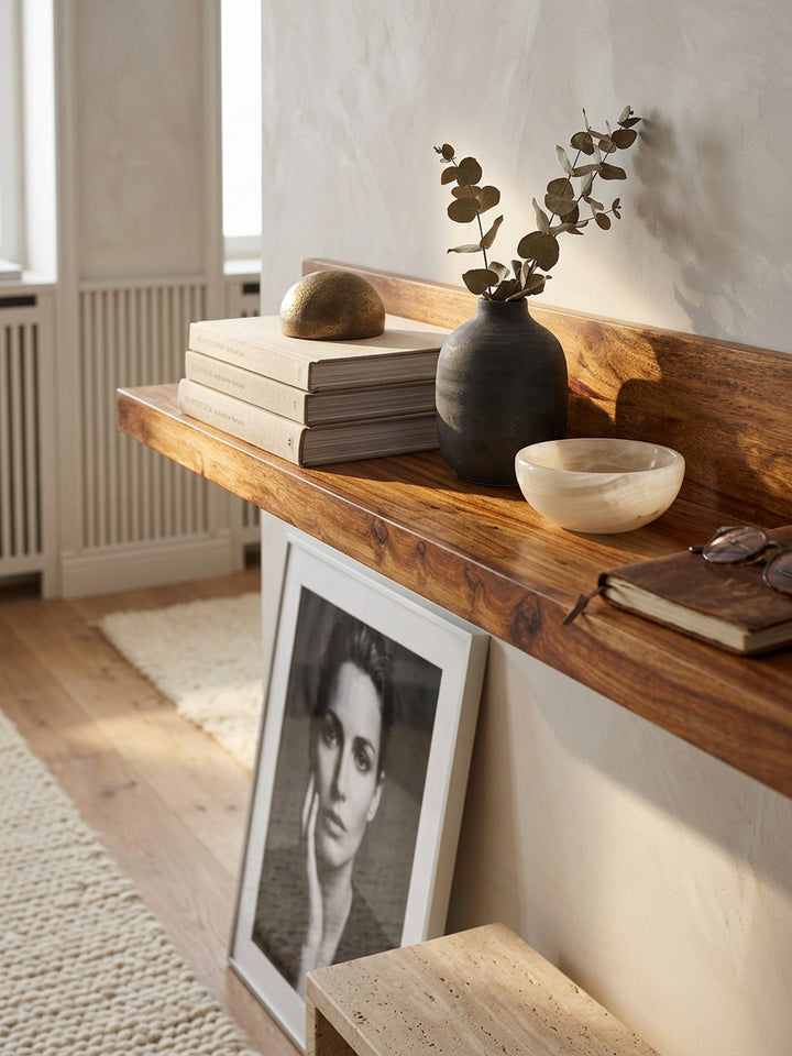 Wandregal NAKO Massivholz_ Flexibles Landhaus-Design_ verschiedene Größen_ pflegeleicht - KADIMA DESIGN_Farbe_ Braun_ Größe_ 160x24x17 cm_